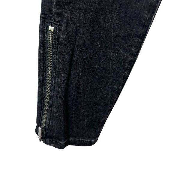 Athleta Womens Jeans Sculptek Denim Carbon Black Wash Zip Ankle Goth Moto Size 6 - Picture 4 of 15